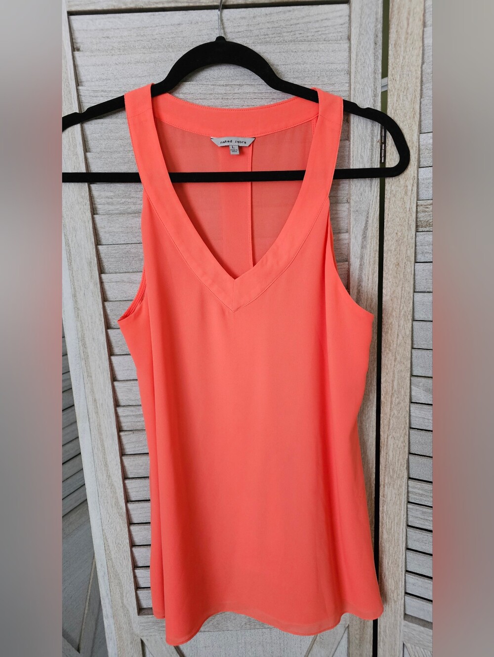 Naked Zebra Sleeveless Split-Back Blouse